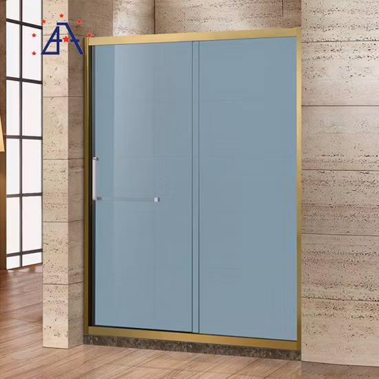 Modernes, luxuriöses Design, rahmenloses, rundes Badezimmer, einfaches Duschbad mit Glasschiebetüröffnung (CK