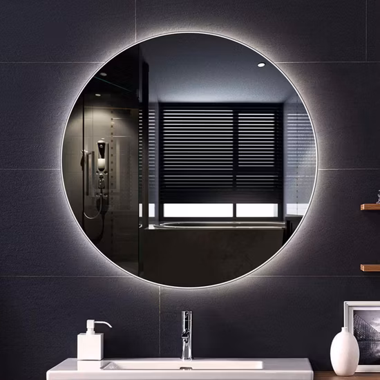Ortonbath unregelmäßiger dekorativer rahmenloser Wandspiegel mit LED-Leuchten, Touch-Sensor-Schalter, Hintergrundbeleuchtung, intelligenter Badezimmer-LED-Waschtisch, Bad-Make-up-Spiegel