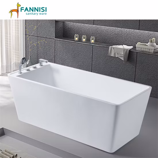 Hochwertige freistehende Badezimmerbadewanne aus Acryl in schlichtem Design